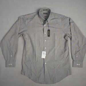 Arrow Ultra Silk Button Down Shirt Plaid Long Sleeve Dress Shirt Medium